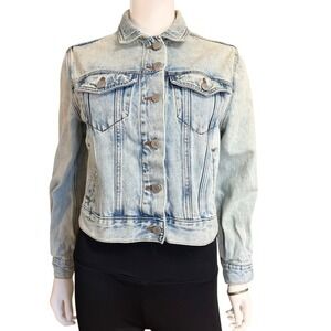 BDG Denim Jacket Distressed Y2K Gothic Mystic Serpent Enchanted Cropped Women S